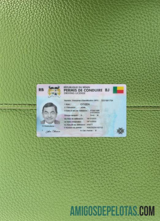 Carteira de motorista do Benin Photolook Photolook Frente baixar para verificação